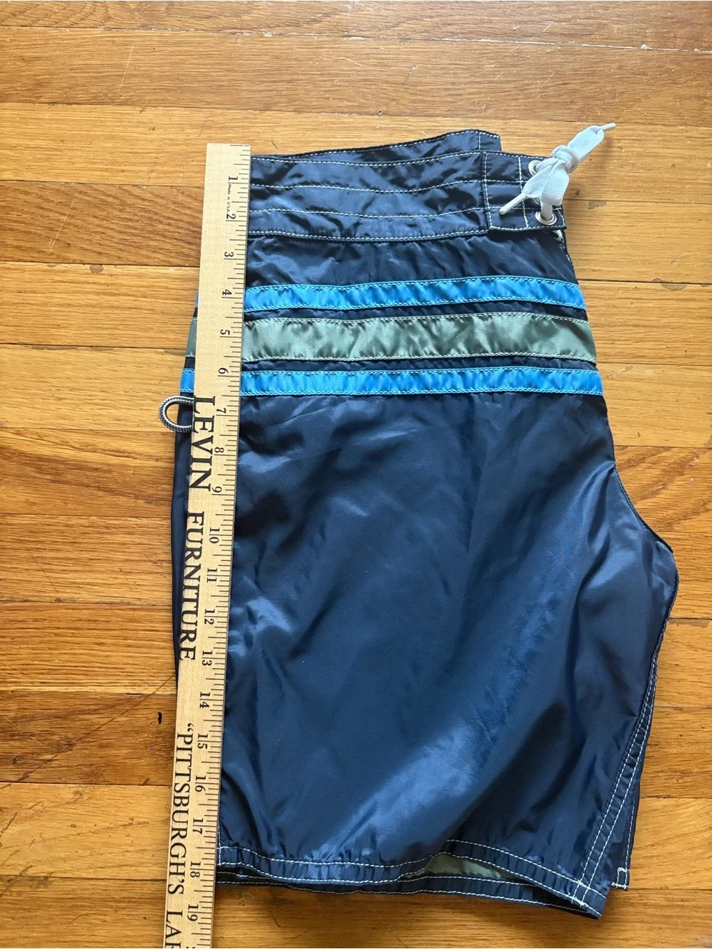 Birdwell Beach Britches 310 Board Blue Horizontal Stripes California Size 34